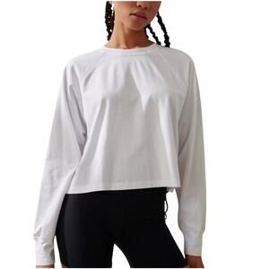 Abercrombie & Fitch YPB White Long Sleeve Easy Cotton Tee Small